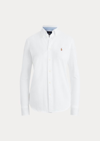 Camisa Oxford Polo Ralph Lauren Mujer Blancos - Knit Cotton - PNGKX9784